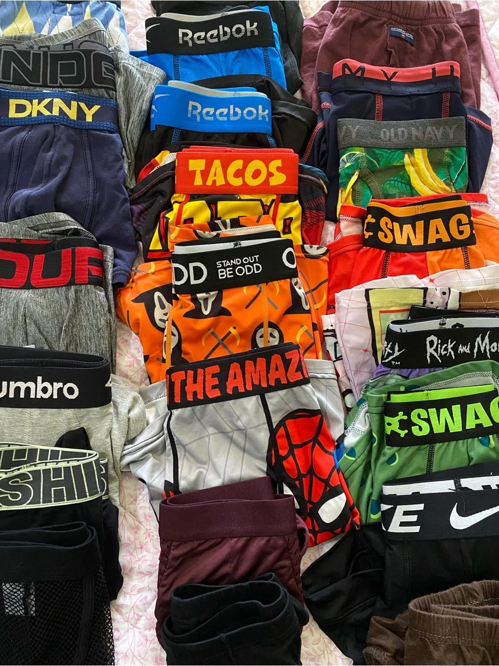 Mixed Men's Boxer Briefs Pack with Assorted Branded Waistbands - Multi-Color